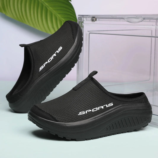 Casual Half Slippers - Breathable Thick Sole